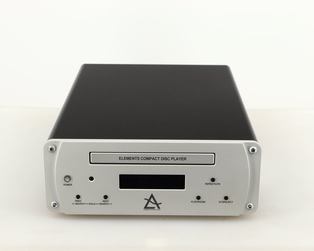 Front view of a used Leema Acoustics Elements CD Player in a silver finish