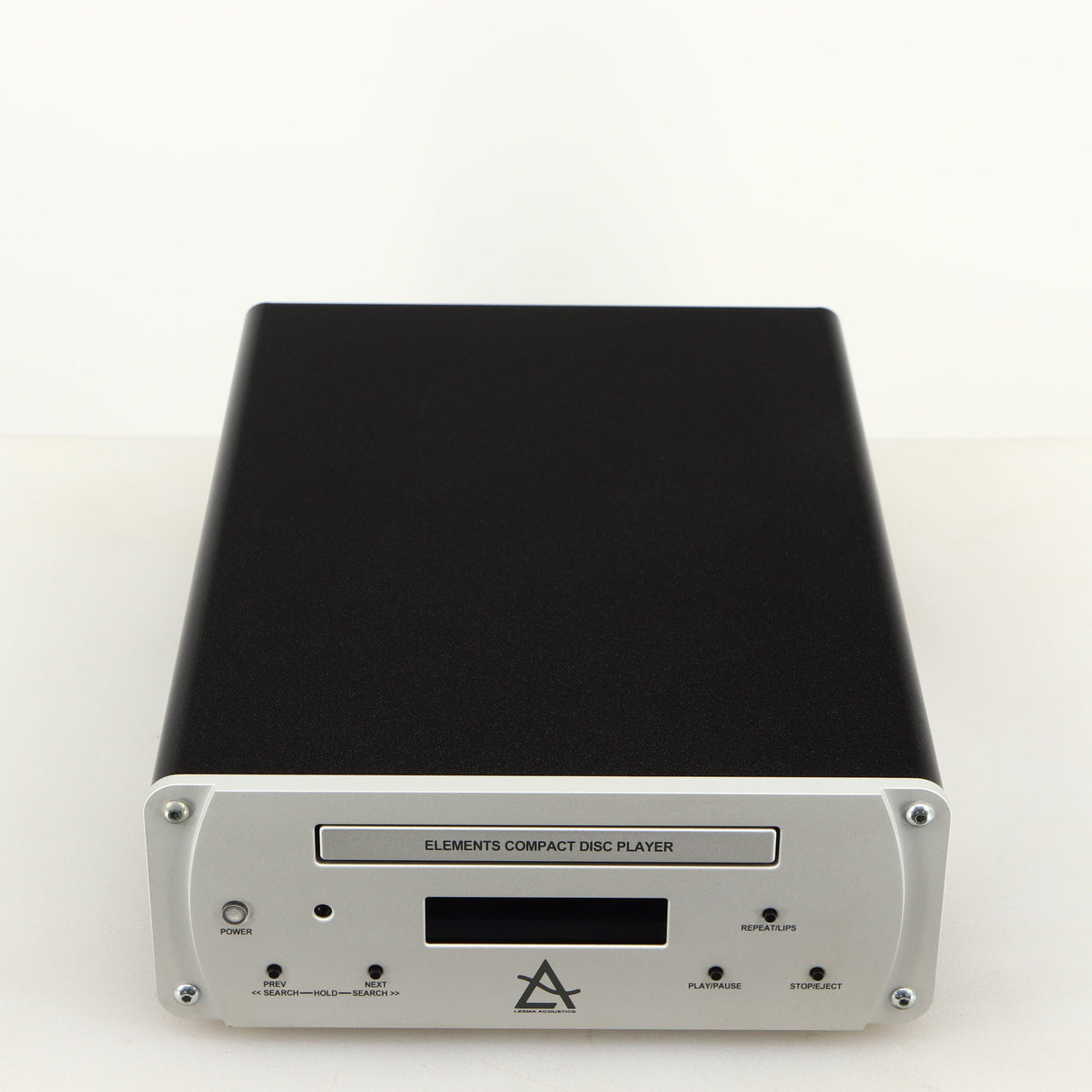 Top of a used Leema Acoustics Elements CD Player in a silver finish