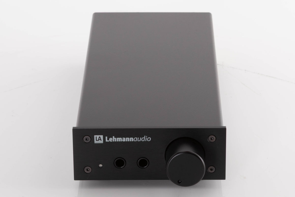 Front view of a used Lehmann Linear Headphone Amplifier in a Black finish