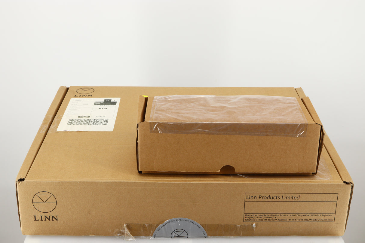Boxes for a used Linn Lingo 4 Turntable Power Supply in a black finish