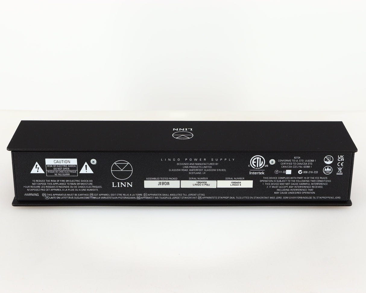 Rear view of a used Linn Lingo 4 Turntable Power Supply in a black finish