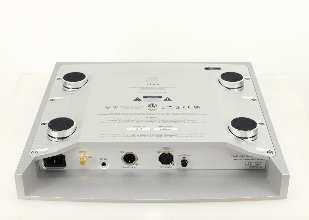 Underside of a used Linn Radikal 2 Utopic Turntable Power Supply in a silver finish