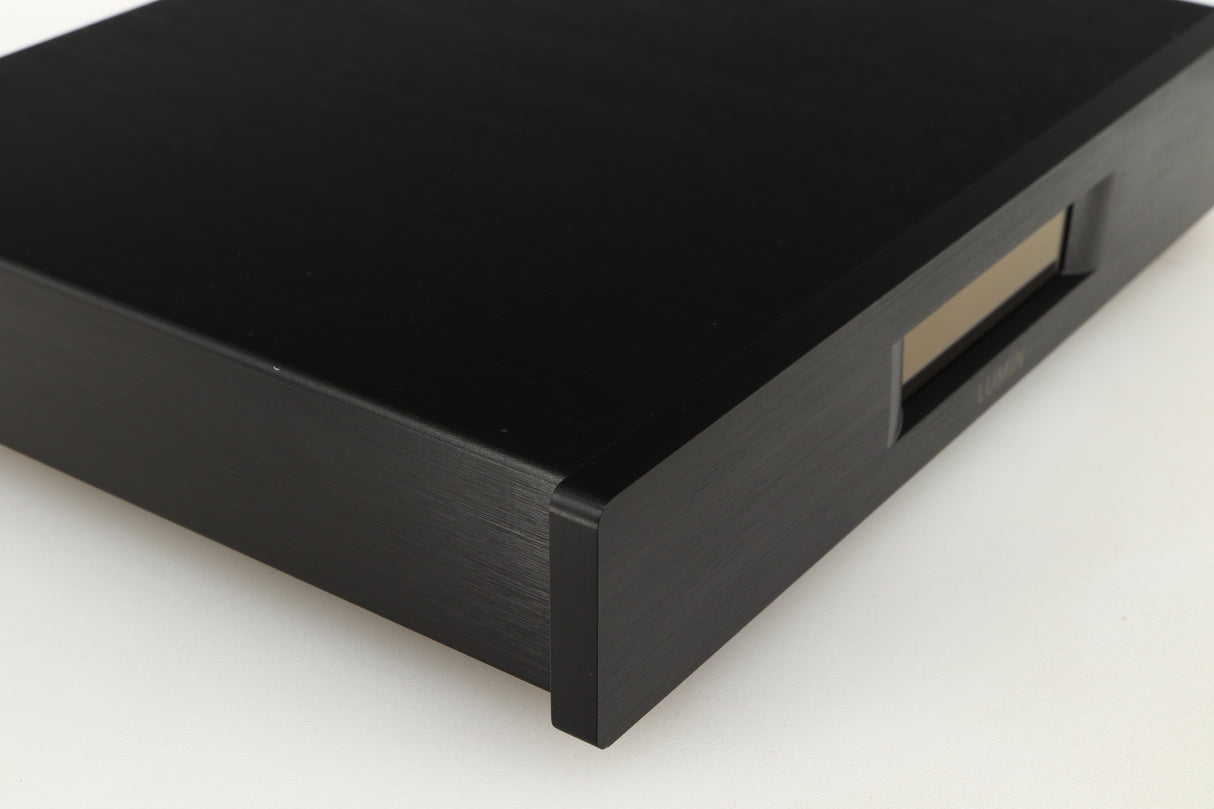 Front left corner of a used Lumin D2 Network Streamer in a black finish