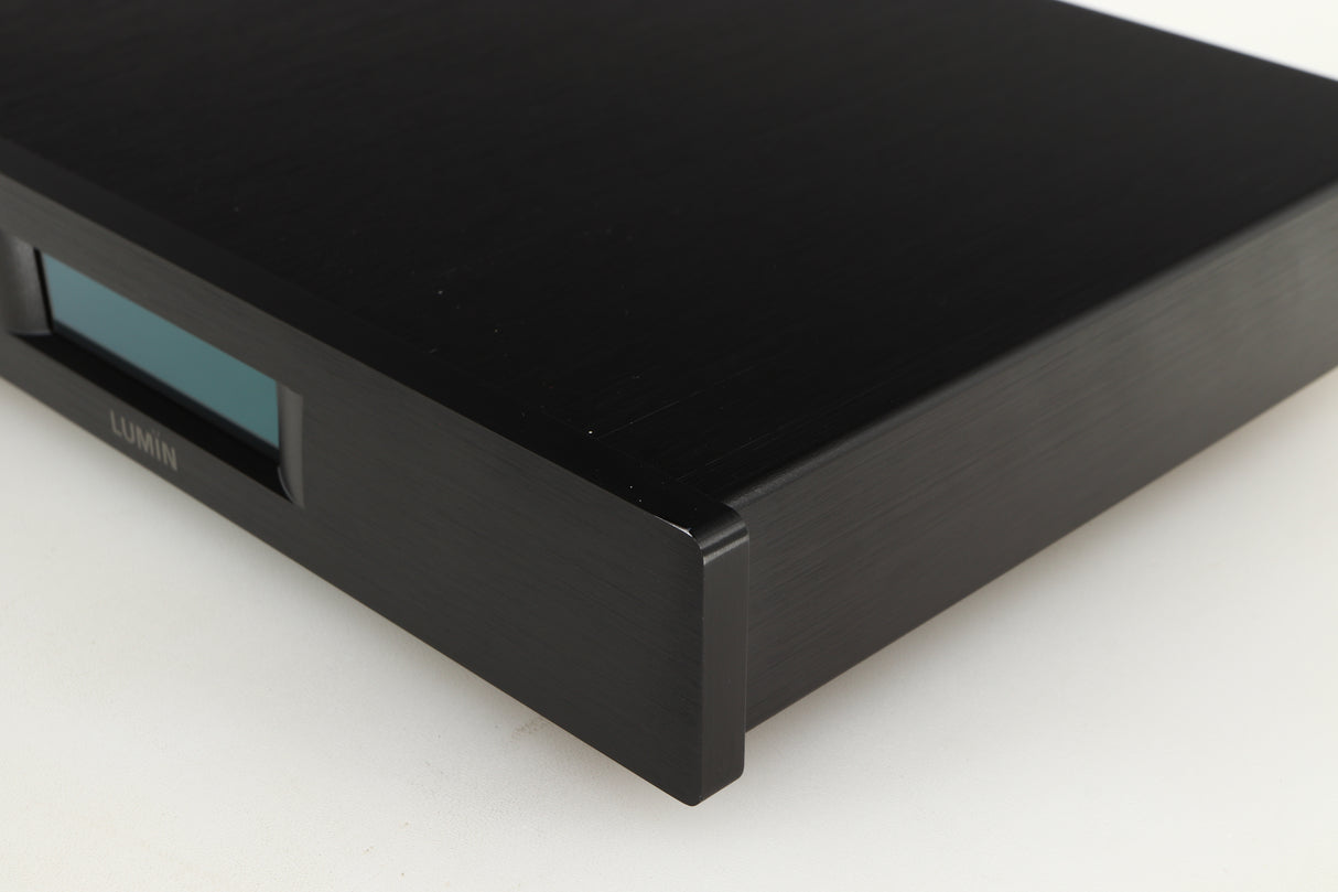 Front right corner of a used Lumin D2 Network Streamer in a black finish
