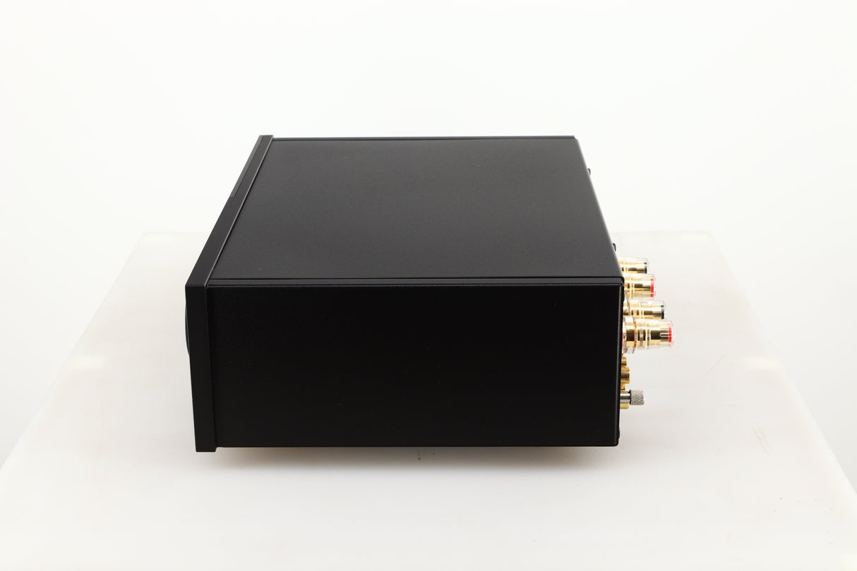 Right side view of a used Lyngdorf TDAI-1120 Integrated Streaming System in a black finish