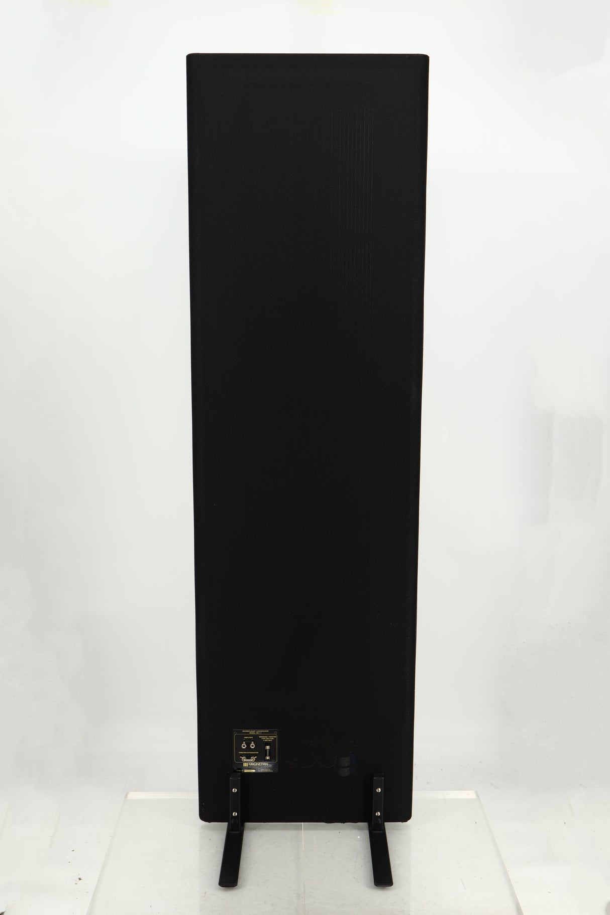 Rear view of a Magneplanar 1.7 Floorstanding Speaker in Black Wood Stiles / Black finish