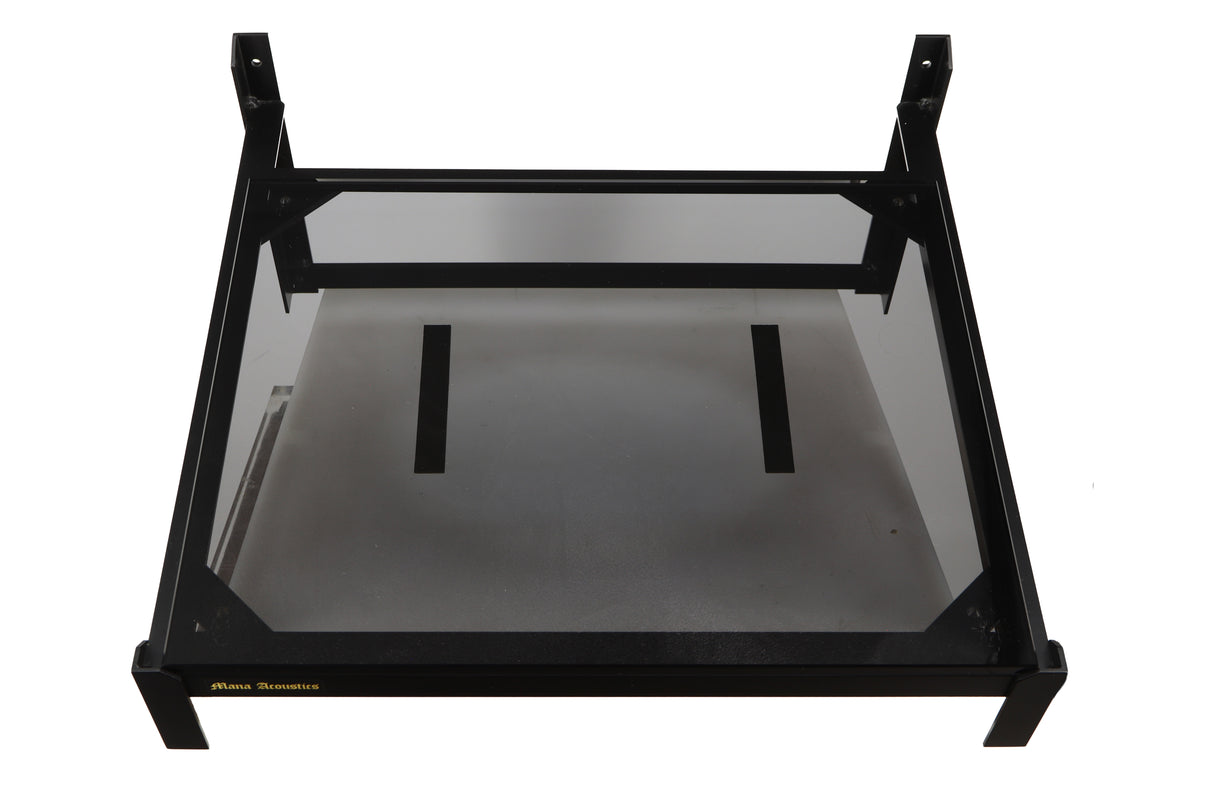 Top of a used Mana Sound Turntable Wall Shelf in a black finish