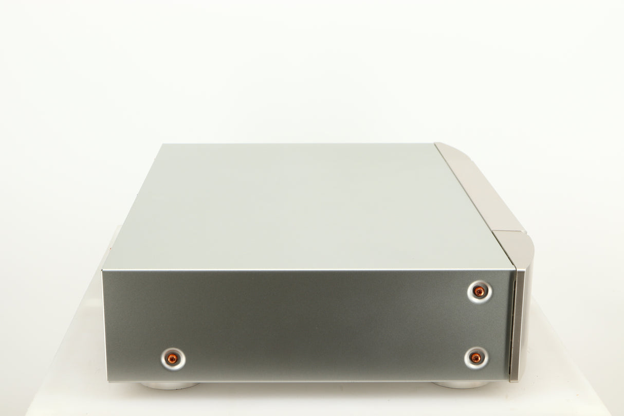 Left side view of a used Marantz CD6006 UK Edition CD Player in a silver finish