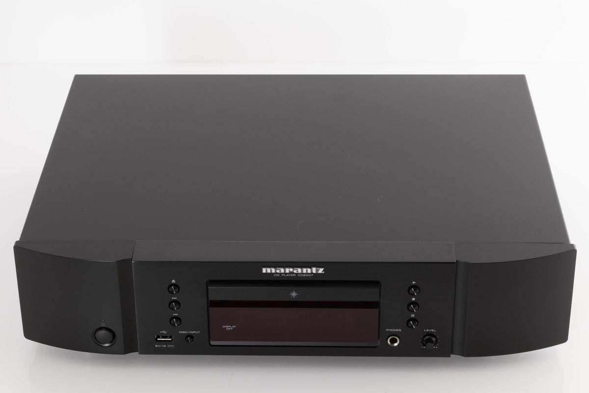 Top of a used Marantz CD6007 CD Player in a Black finish