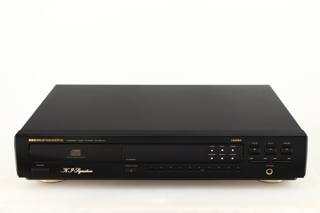 Front view of a used Marantz CD63 KI Signature CD Player in a black finish