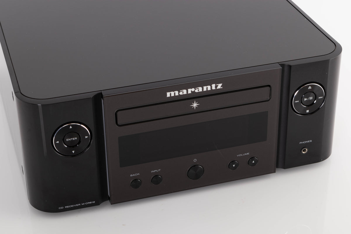 Close up view of a used Marantz M-CR612 Network CD Receiver in Black