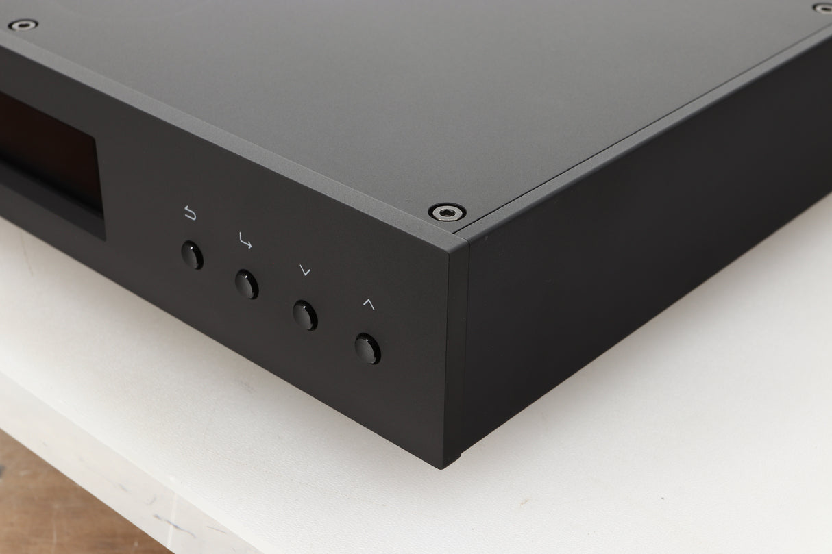 Front right corner view of a used Melco HA-N1Z/2EX-H60 Music Server in Black finish