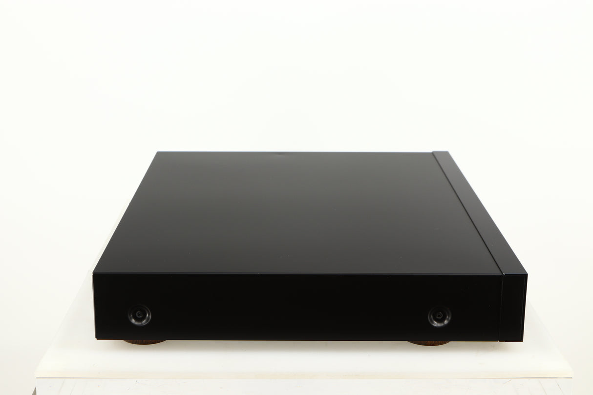 Left side view of a used Melco N1A Music Server in a black finish