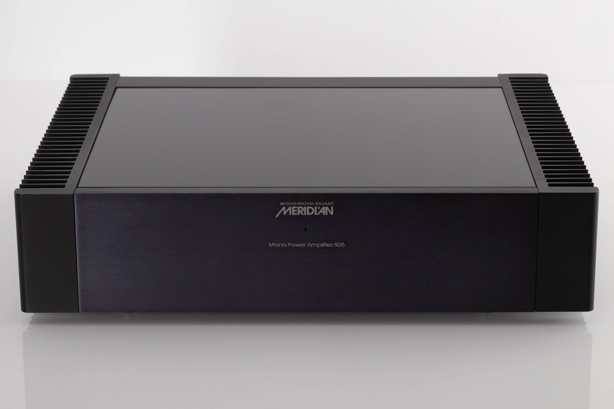 Front view of a used Meridian 505 Single Monoblock Power Amplifier