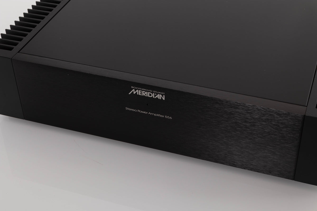 Close up view of a used Meridian 556 Stereo Power Amplifier