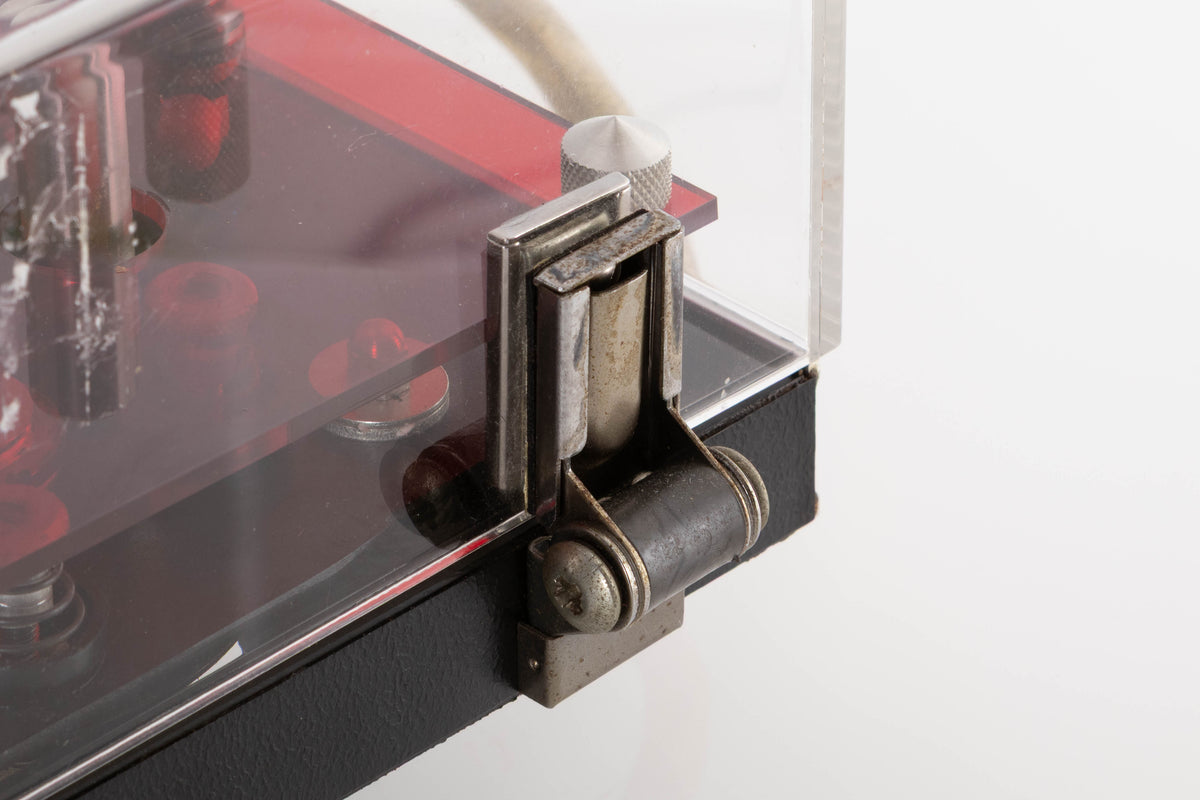 Close up of a used Michell Focus One Turntable (No Arm) (Spares / Repair) showing loose hinge