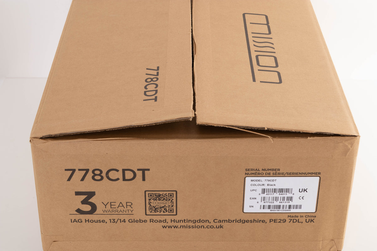 Box for a used Mission 778CDT CD Transport in a Black finish