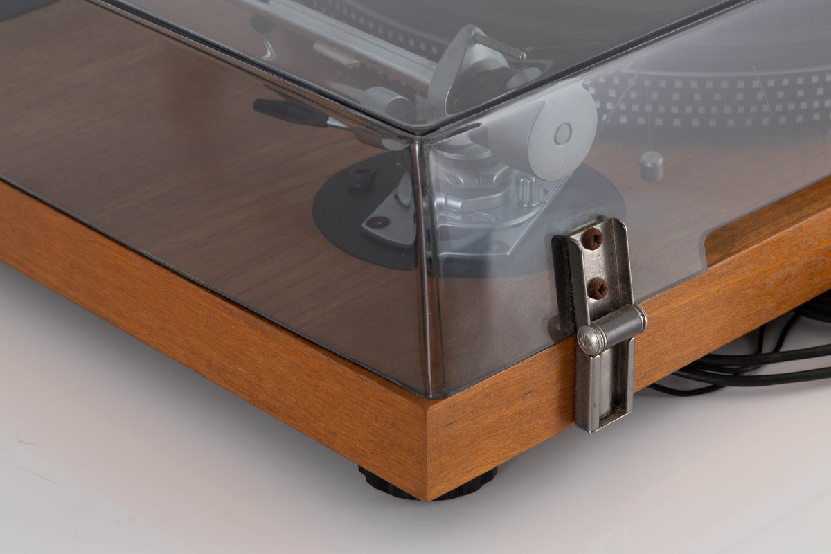 Rear left corner view of a used Monitor Audio ET 500 Direct Drive Turntable with SME 3009 S2 Tonearm