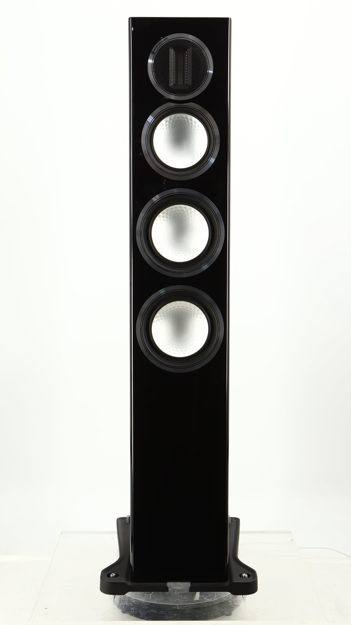 Front view of a used Monitor Audio Gold 200 4G Floorstanding Speaker in a gloss black finish