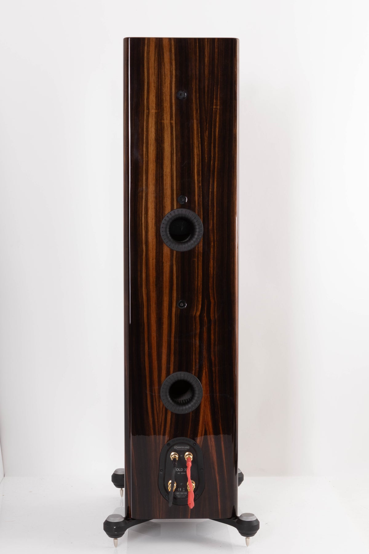 Rear view of a used Monitor Audio Gold 300 Floorstanding Speakers in Piano Ebony