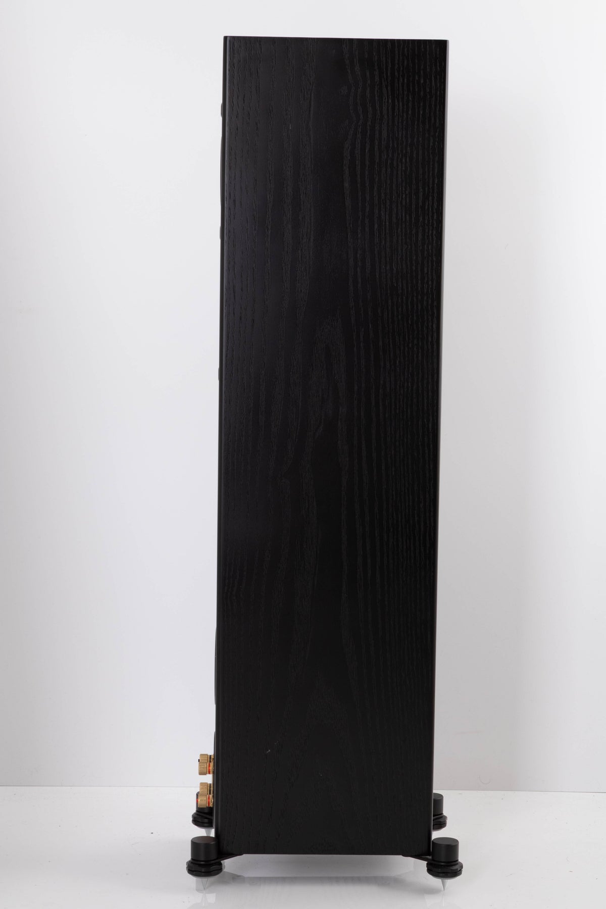 Side view of a used Monitor Audio Silver 200 Floorstanding Speaker in Black Oak
