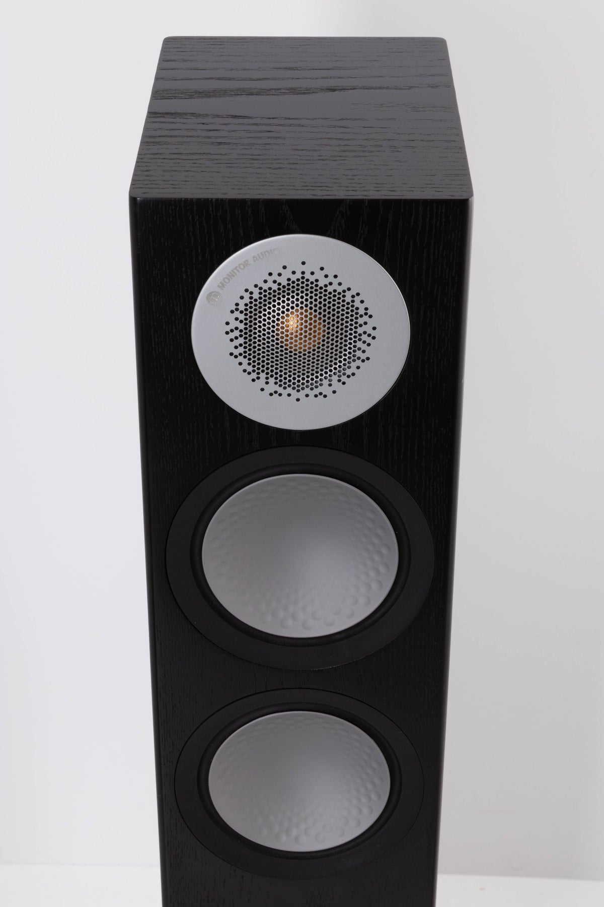 Top view of a used Monitor Audio Silver 200 Floorstanding Speaker in Black Oak