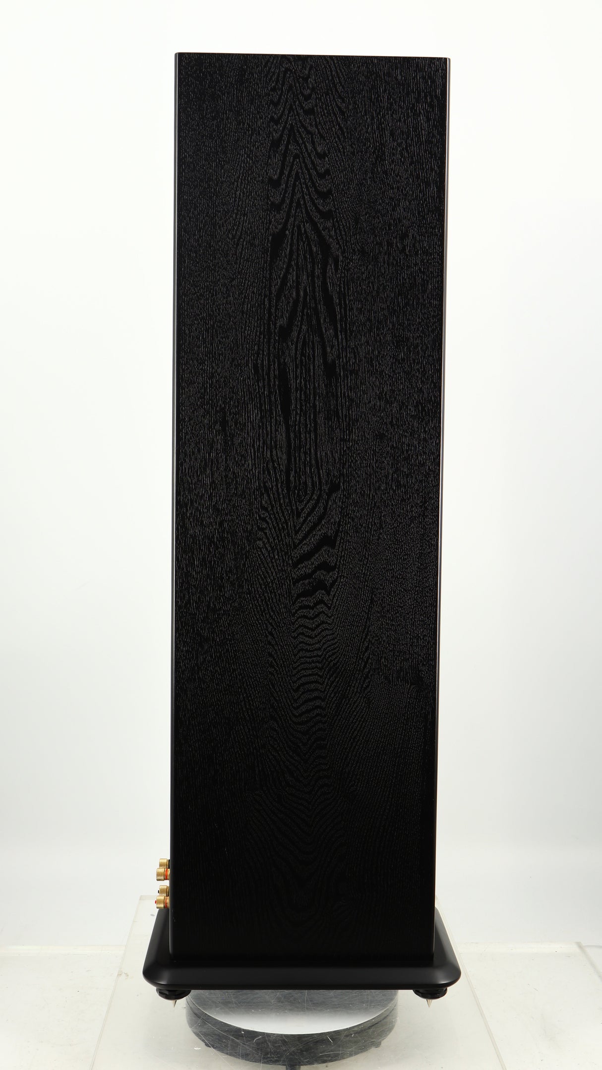 Left side view of a used Monitor Audio Silver 8 Floorstanding Speaker in a black oak finish