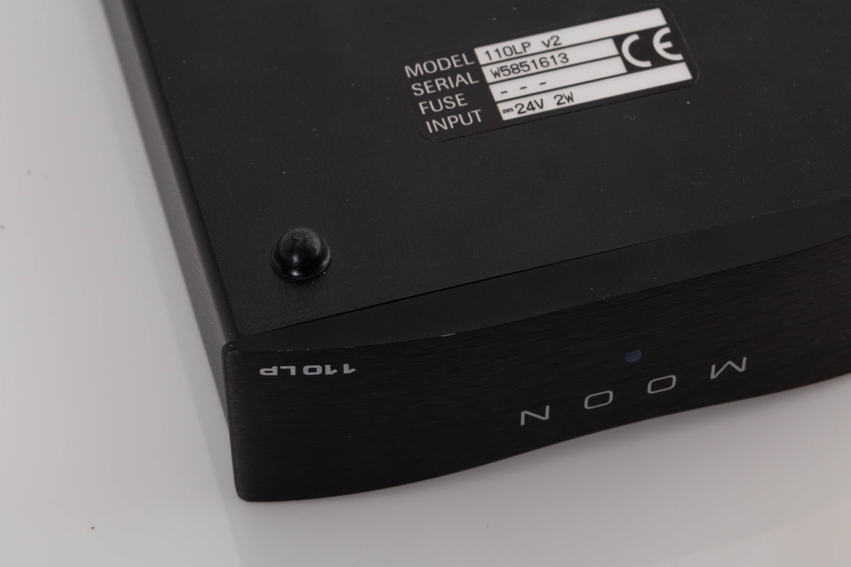Close up view of a used Moon 110LP v2 Phonostage