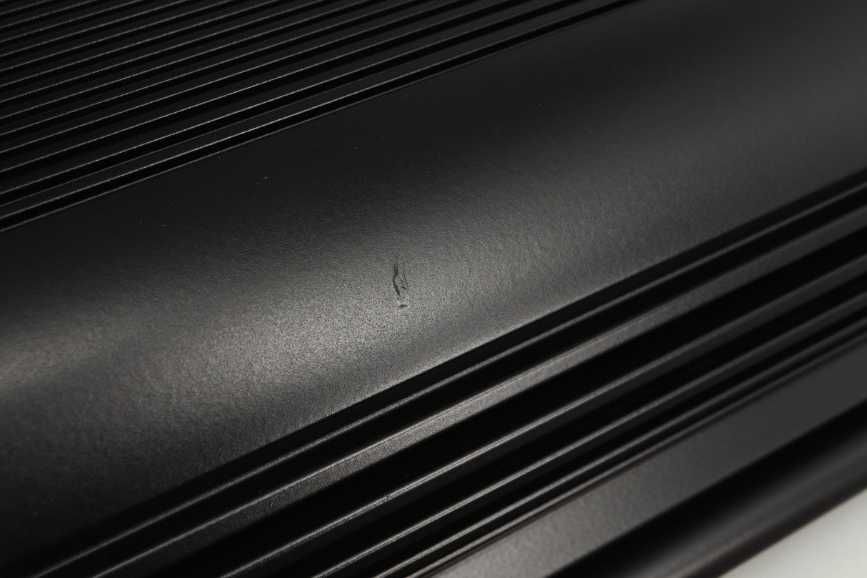 Close up of a used Musical Fidelity X-Ray 24 Bit CD Player showing scratch on right side