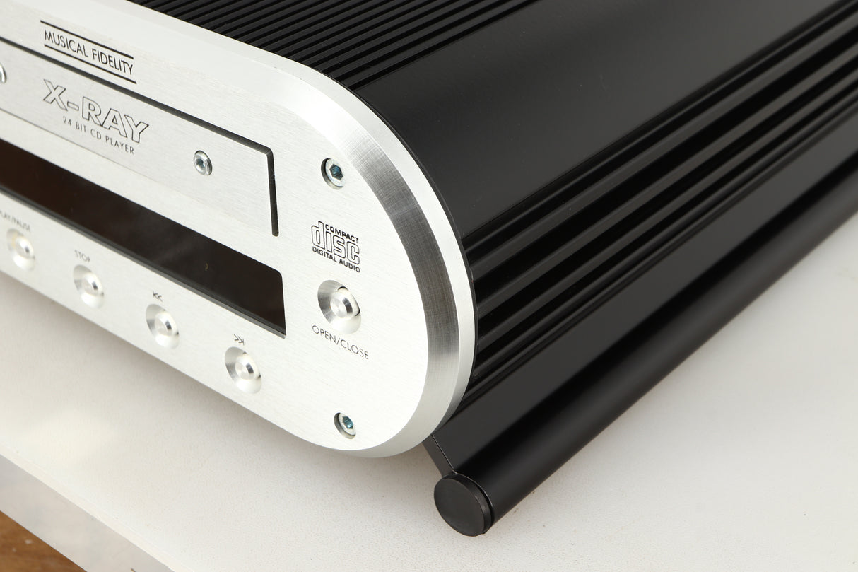 Front right corner of a used Musical Fidelity X-Ray 24 Bit CD Player