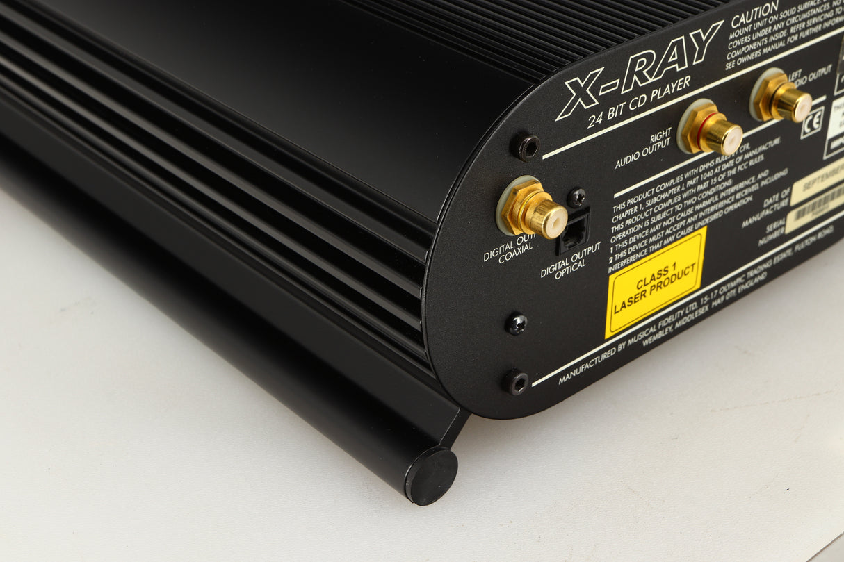 Rear right corner of a used Musical Fidelity X-Ray 24 Bit CD Player