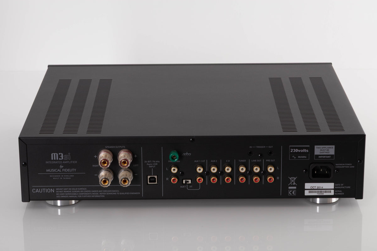 Rear view of a used Musical Fidelity M3si Integrated Amplifier in Black