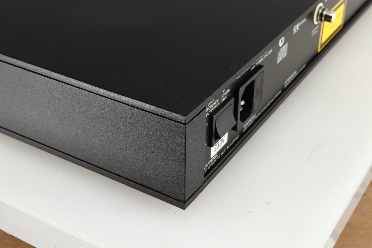 Rear right corner of a used Naim CD5 CD Player in a black finish