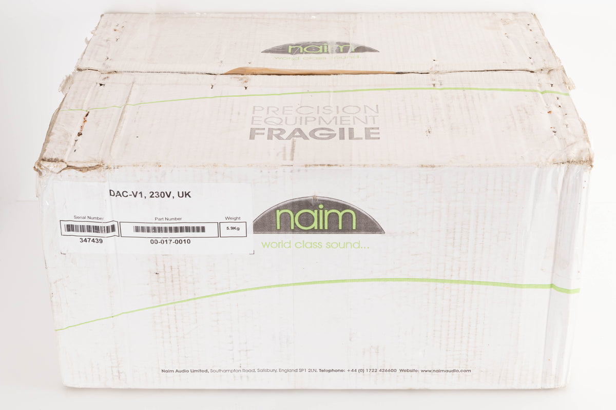 Box for a used Naim DAC V-1 Digital Analogue Converter in a Black finish