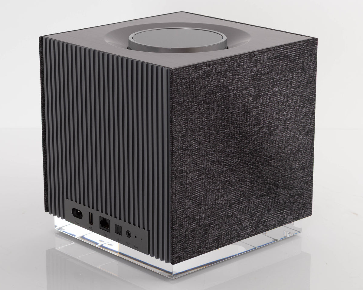 Rear left corner of a used Naim Muso QB GEN2 Compact Wireless Speaker