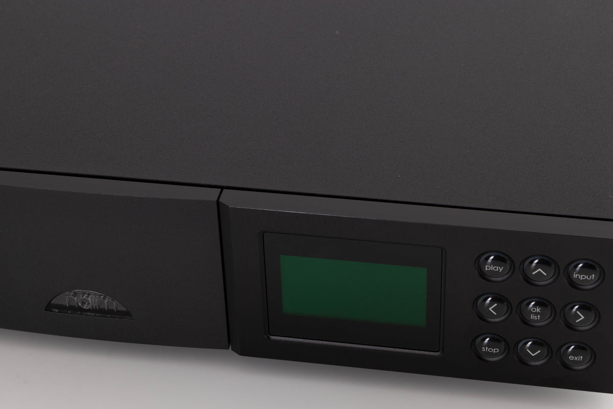 Close up of a used Naim NAC N-272 Pre Amplifier in a Black finish showing some of the fascia
