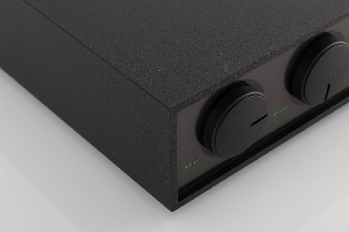 Front left corner of a used Naim NAC102 W/ NAPSC in a Black finish