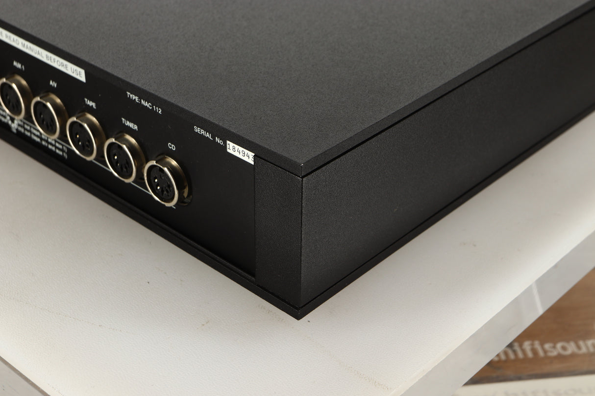 Rear right corner view of a used Naim NAC122 Pre Amplifier