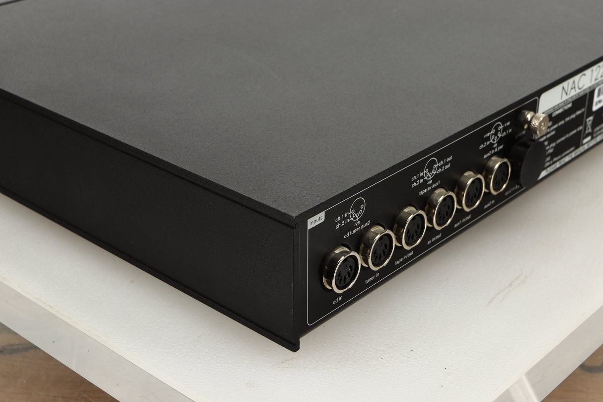 Rear left corner view of a used Naim NAC122X Pre Amplifier