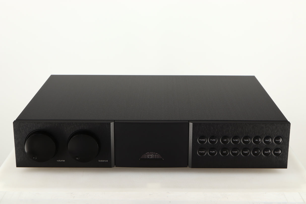 Front view of a used Naim NAC552 Pre Amplifier in a black finish