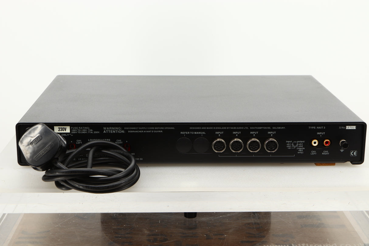 Rear view of a used Naim Nait 3 Integrated Amplifier