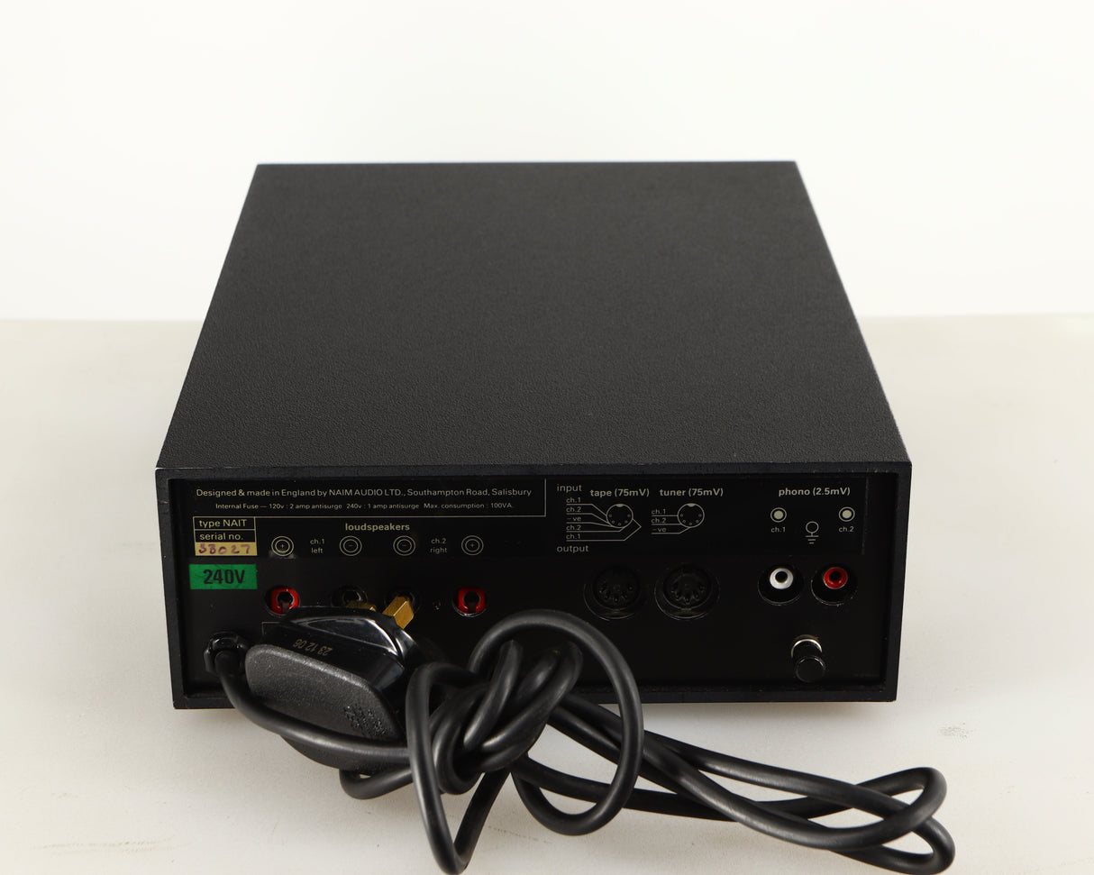 Rear view of a used Naim NAIT Integrated Amplifier in a black finish