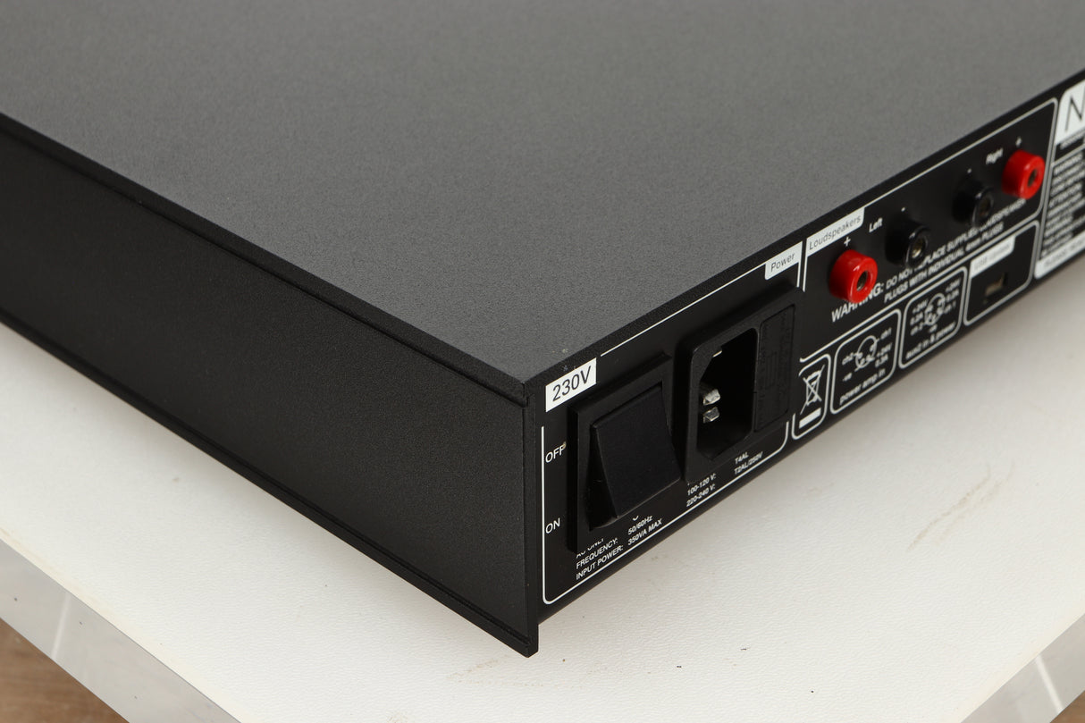 Rear left corner view of a used Naim Nait XS-2 Integrated Amplifier