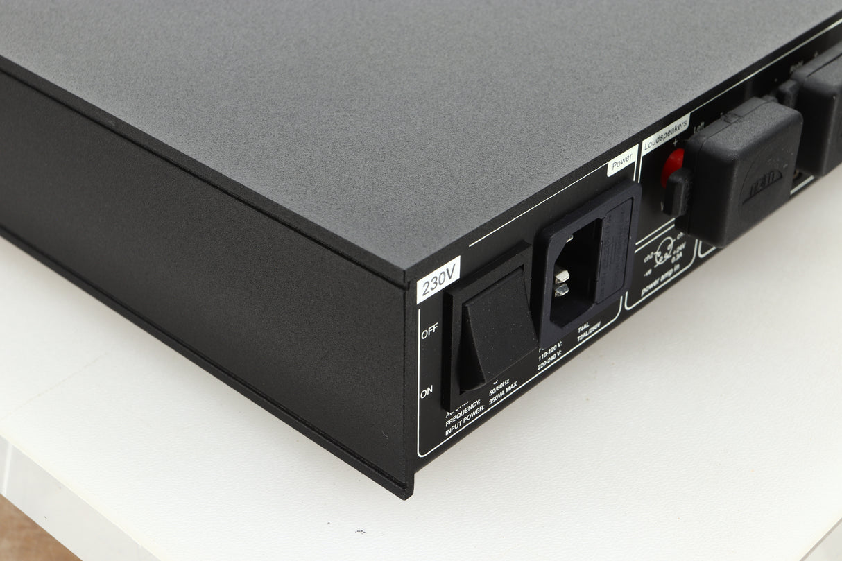 Rear left corner view of a used Naim Nait XS-3 Integrated Amplifier