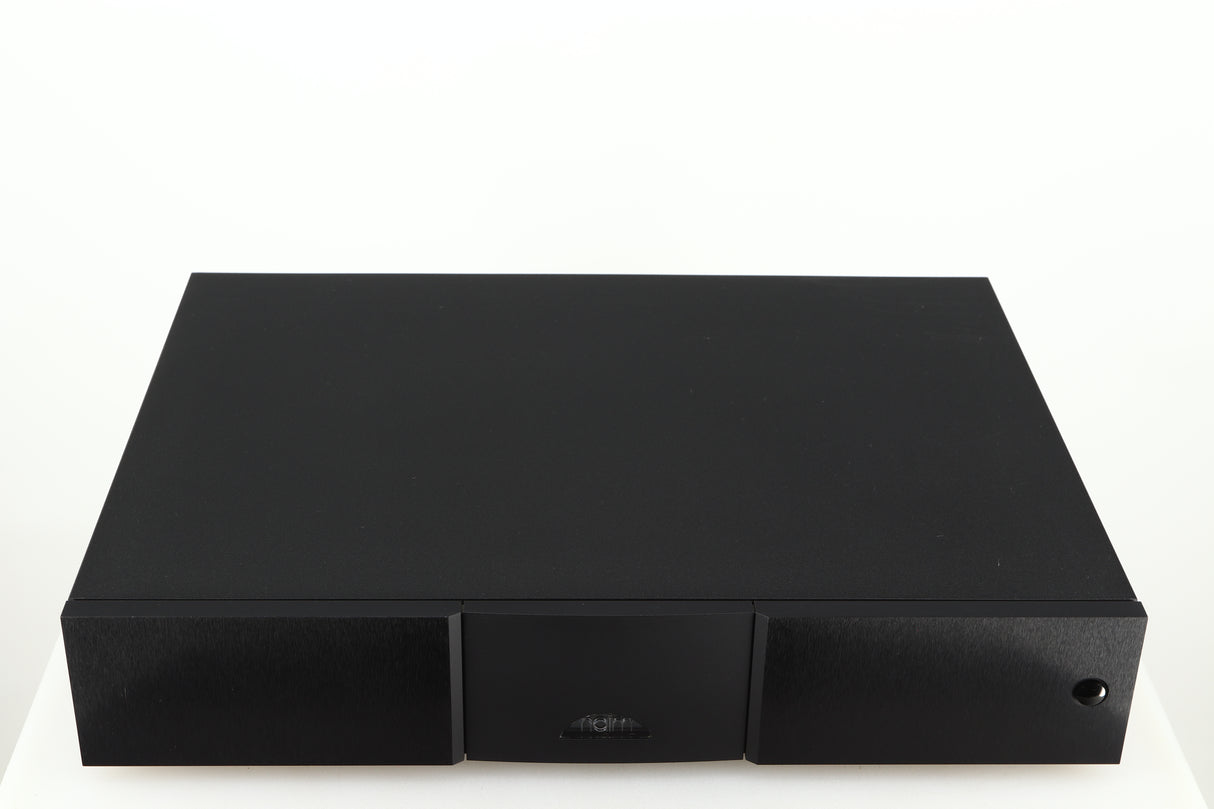 Top of a used Naim NAP 250 Power Amplifier in a black finish
