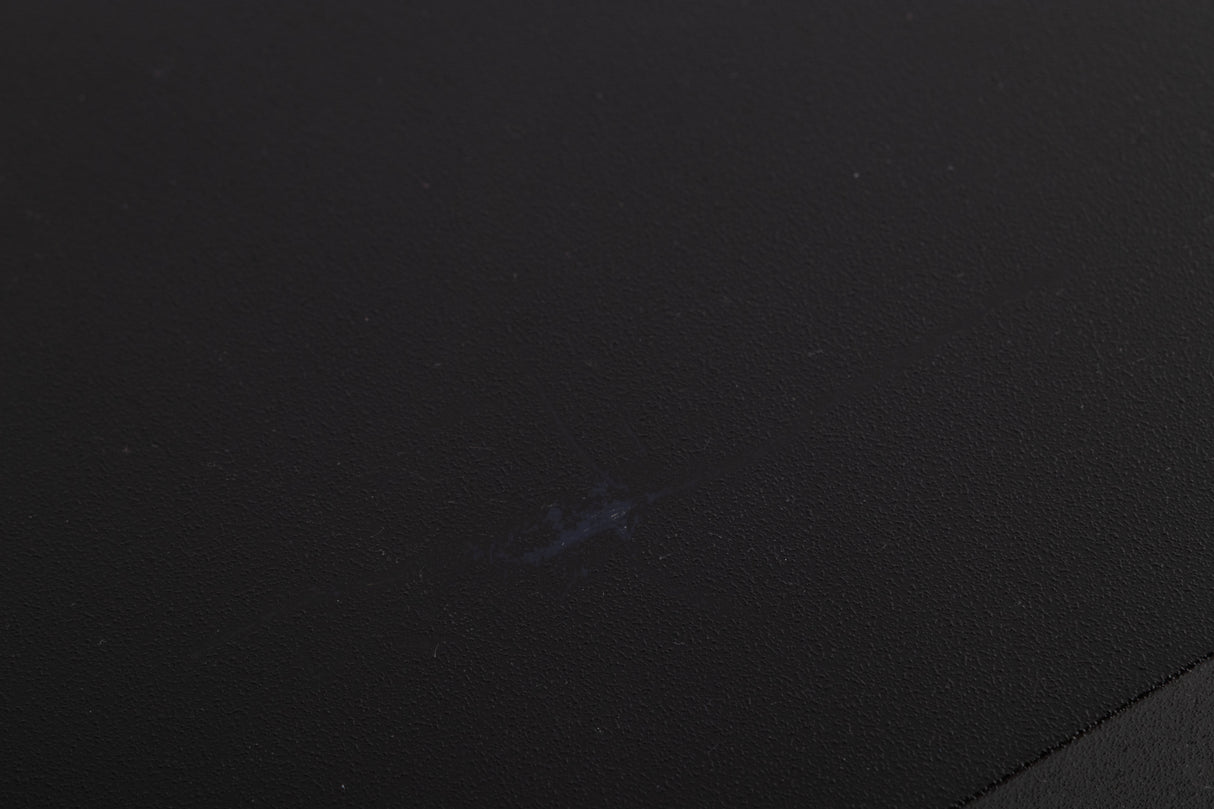 Close up of a used Naim NAP160 Power Amplifier in a Black finish showing some damage on top