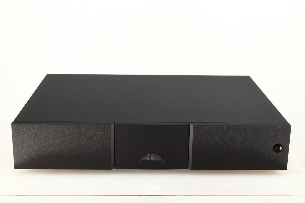 Front view of a used Naim NAP250 DR Power Amplifier in a black finish