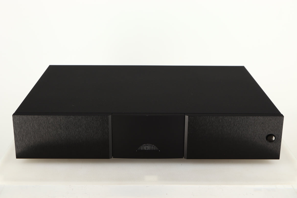 Front view of a used Naim NAP250 DR Power Amplifier in a black finish