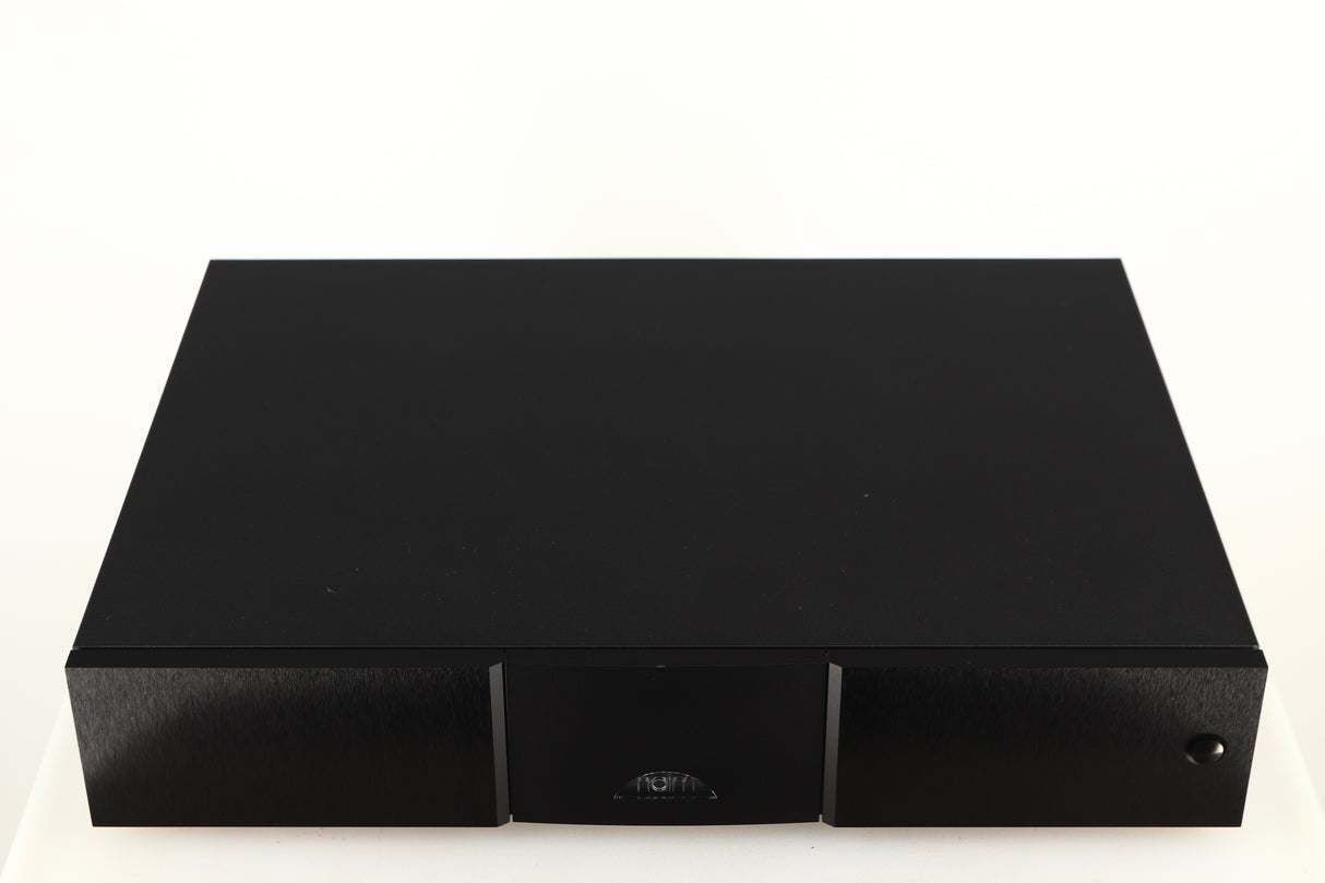 Top of a used Naim NAP250 DR Power Amplifier in a black finish