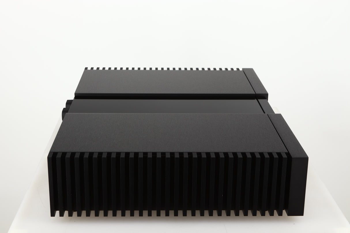 Left side view of a used Naim New Classic NAP250 Power Amplifier in a black finish